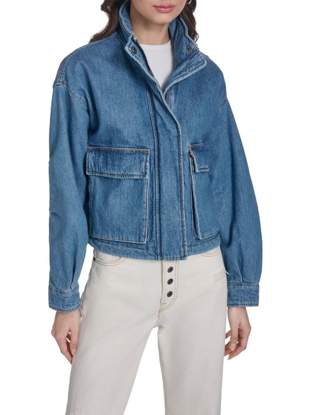 Cropped Cotton Surplus Jacket for Women | Stylish Casual Outerwear, Lightweight